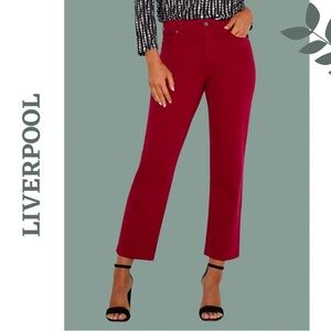Liverpool Women's Kennedy Straight Cropped Garnet Jeans Size 16